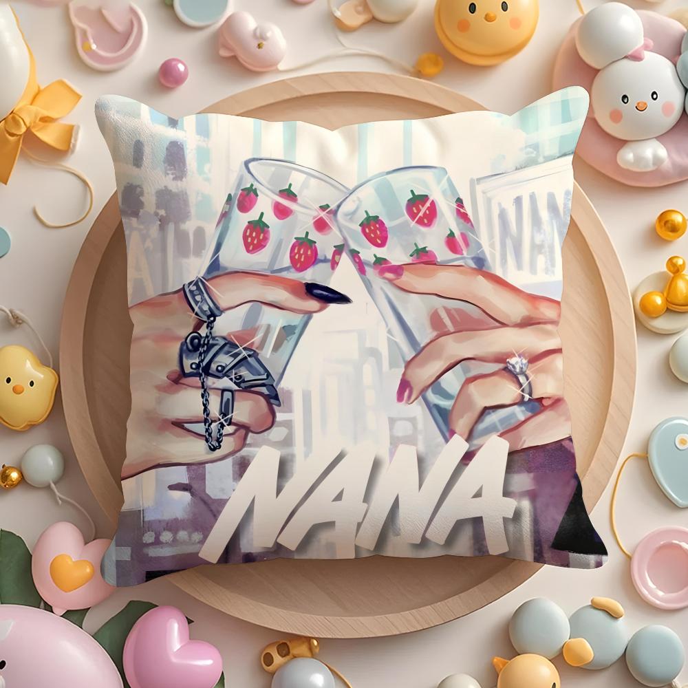 Anime N-N-NANA Cushion Cover Home & Car Multi-Scene Pillow Cover - Reversible, Soft & Durable for Daily Use
