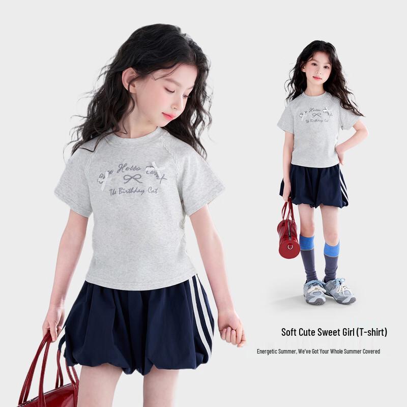 

Tutuxiaoxiang Girls Sweet Bow Short-Sleeve T-Shirt 110