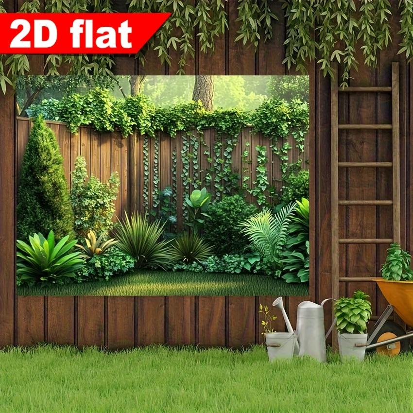 2D Plane Lush Garden Fence Universal for Both Indoor and Outdoor Use Room Decoration Polyester Fiber