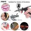 SAGUD Airbrush Gun Set, Single Action Airbrush Pen with 0.3mm, Spare 0.5 and 0.8mm Needles, Airbrush Hose, and 2CC/5CC/13CC Cup Kit