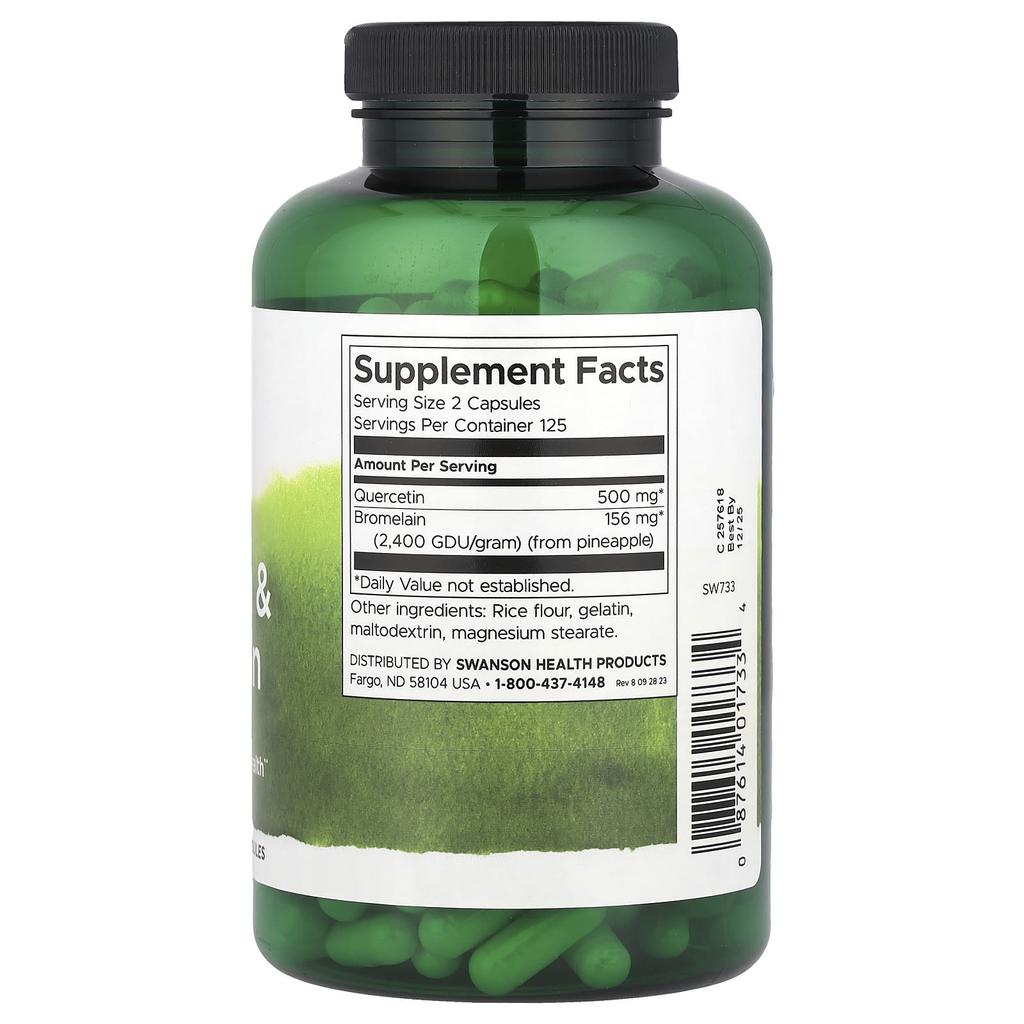 Quercetin & Bromelain, Respiratory Health, 250 Capsules