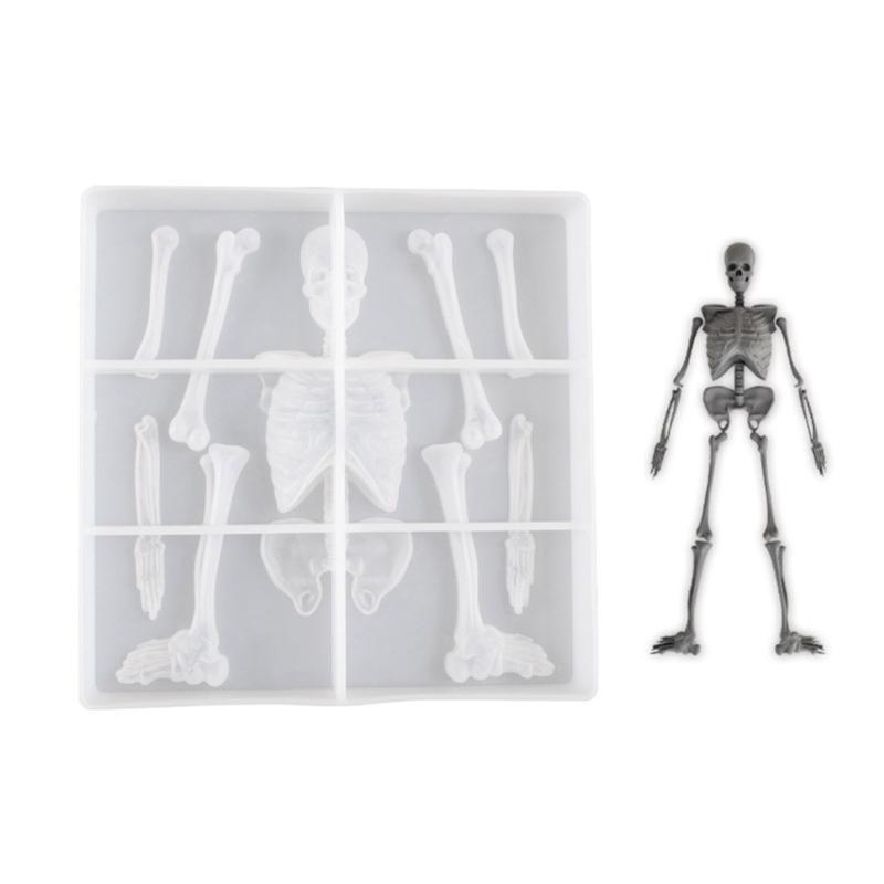

Creative Halloween Skeleton Body Stand Mould Flexible Silicone Mold for Plaster Figurine Festives Decoration Mould 1