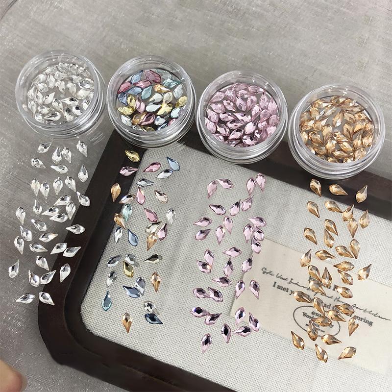30 Pcs/Box Irregular-Shaped Drill Nail Art 3D Nail Stones Gems Pearl Diy Manicure Decorations Accessories
