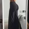 Ladies High-Waisted Wide-Leg Yoga Pants Solid Color Elastic Waistband Comfortable Fabric for Outdoor Fitness