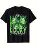 Not Lucky Simply Blessed Christian St Patricks Day Shamrock Graphic Tee Men Casual Cotton T-Shirt
