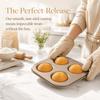 Non-Stick Coating Cupcake Baking Pan 4-Cavity Baking Mold Pan Durable Muffin Pan  Oven Baking