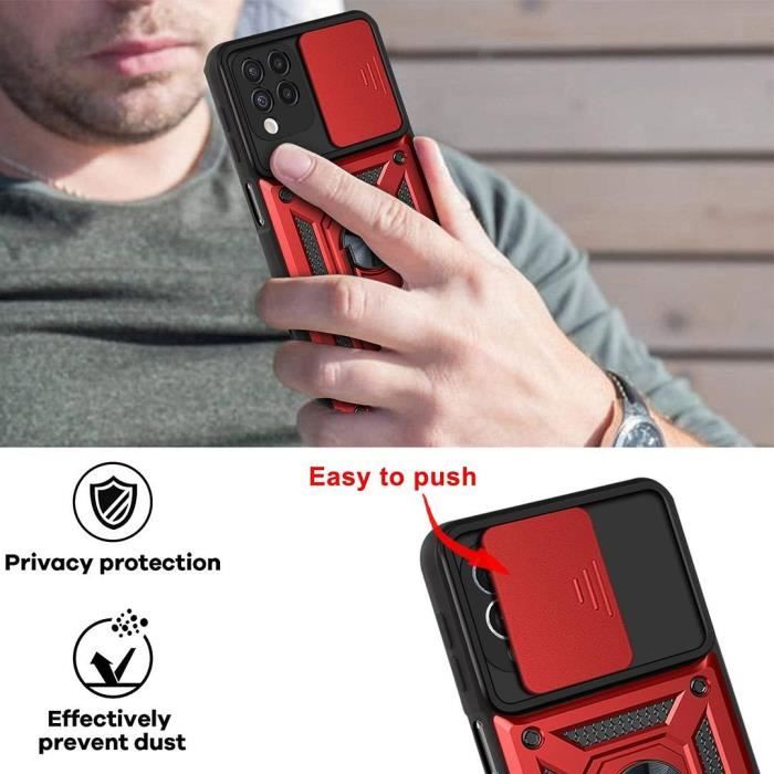 Coque et Verres Trempés - Samsung - A12 - Rouge - Antichoc - Anti-Rayure