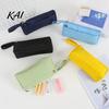 Solid Color Stationery Bag for Teens Pencil Case with Zipper And Handle, Durable Oxford Large Capacity Storage Rulers Organizer, Portable Lightweight