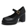 Fashion Comemore High-heeled Women Shoes Large Size Chunky Heel Mary Jane Shoes Temperament Shallow Mouth Spring Autumn Pumps for Women