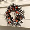 12 Inch Halloween Decorations Wreath with Pumpkin Dead Branches Front Door Wreath Outdoor Window Wreath Decor