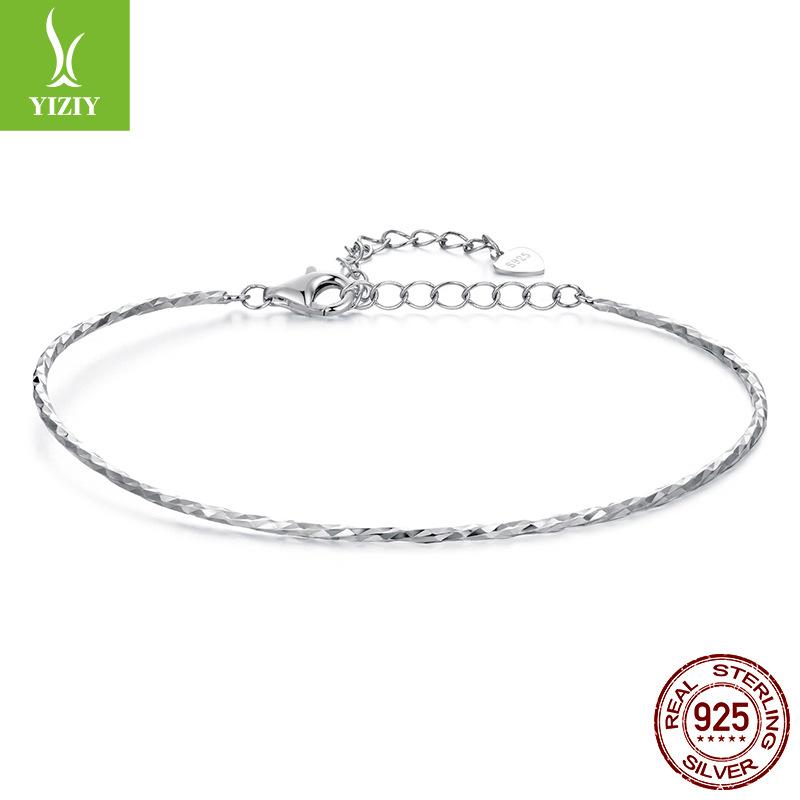 Cross-Border S925 Sterling Silver Platinum-Plated Starlight Bracelet Basic Bracelet Wind Female Light Luxury Niche