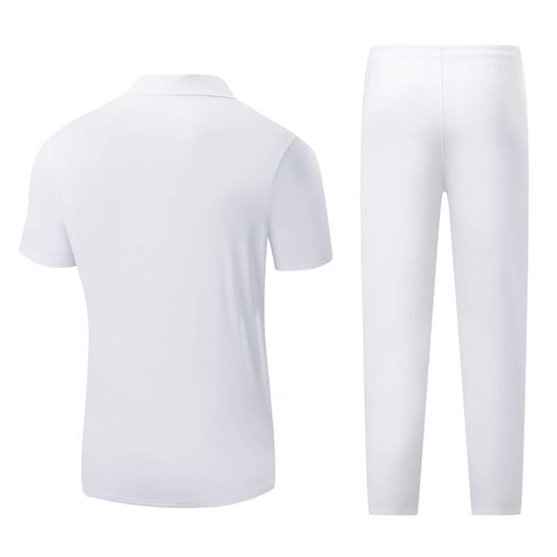 Unisex Digital Print Polo Shirt & Long Pants Set - Summer Sports Casual Wear