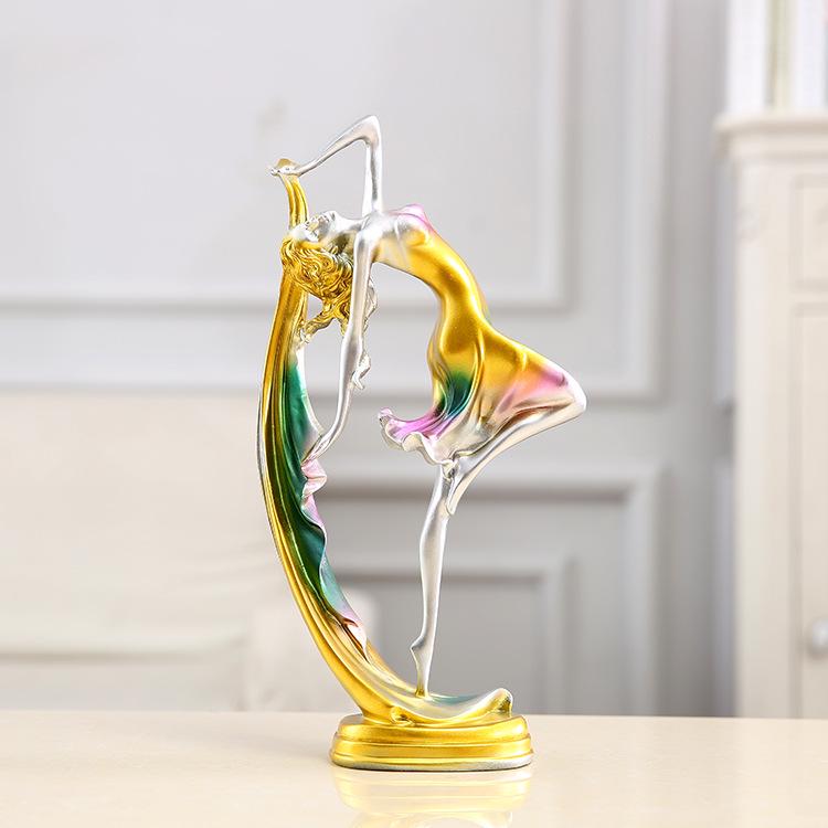 European Style Resine Lady Figurine Handcrafted Home Decor, Elegant Wedding Gift & Living Room Art Piece