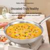 Uncoated 304 Stainless Steel Flat-Bottom Frying Pan for Induction Cookers - Non-Stick Egg Wok