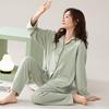 Pajamas Women'S Autumn And Winter German Velvet Long-Sleeved Cardigan Simple Loungewear Thin Velvet Warm Suit Soft
