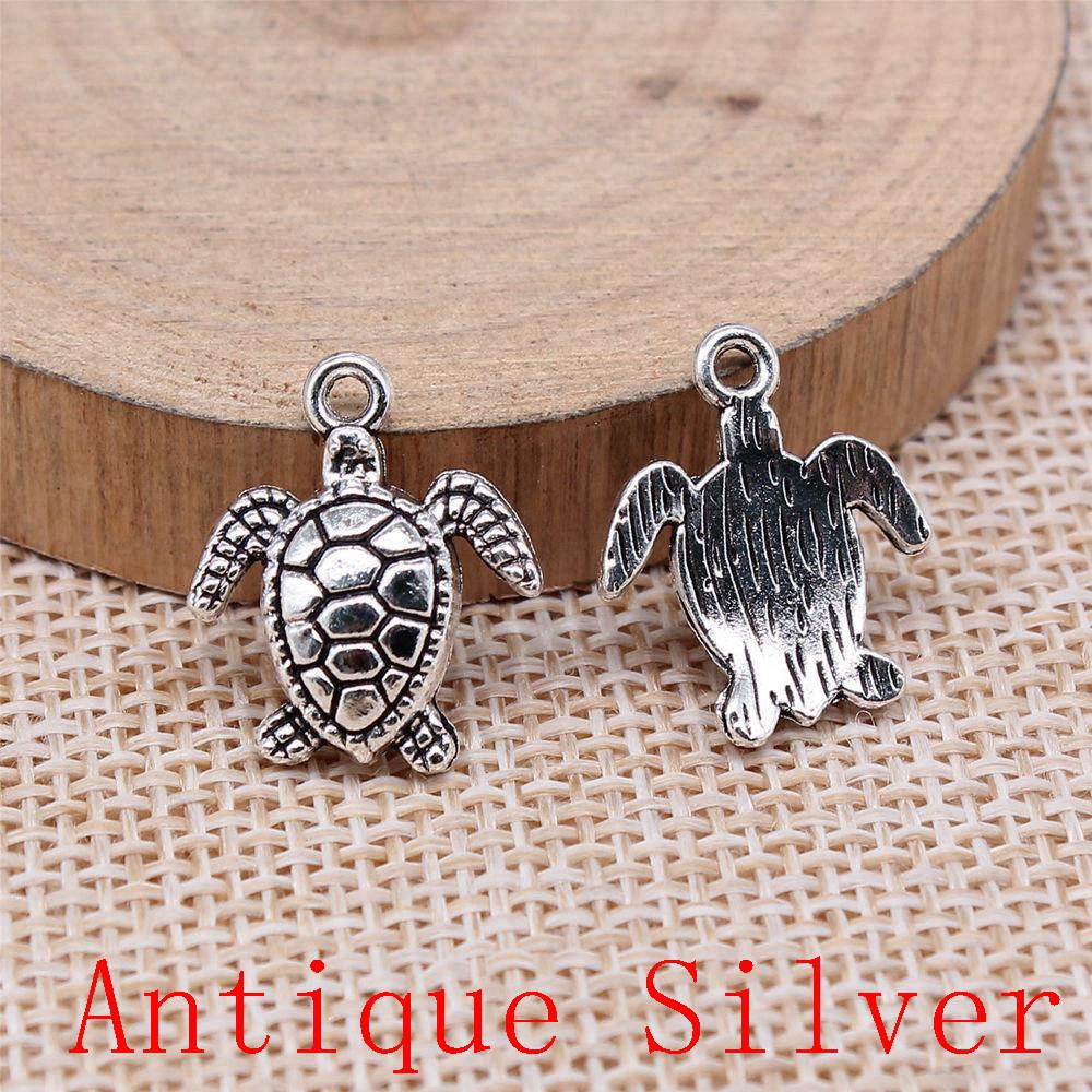 Turtle Shaped Charms Pendant For Bracelet Necklace Jewelry Making Craft Findings