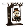 Spooky Halloween Party Supplies Funny Swing Ornament, Witch/Skeleton/Mummy/Pumpkin Ghost Sitting on Indoor Outdoor Decorations Reading Book