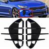 For KIA Stinger 2017-2025 Carbon Fiber Look Gloss Black ABS Bumper Side Vent Spoiler Canard Covers Car Sticker Accessories