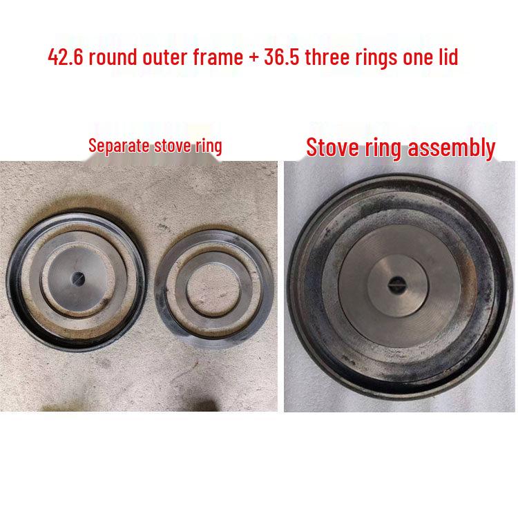 Cast Iron Firewood Stove Ring & Lid: Thickened Rustic Pot and Fire Pit Accessories