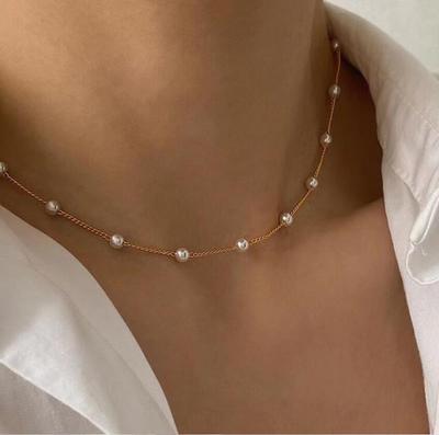 Classic Pearl Clavicle Necklace - Simple Choker Chain