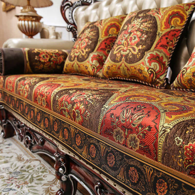 Potah na pohovku v americkém stylu Protiskluzový Špičkový žinylkový materiál Celoroční Univerzální Polštář na pohovku Domácí dekorace Ochranný potah na pohovku