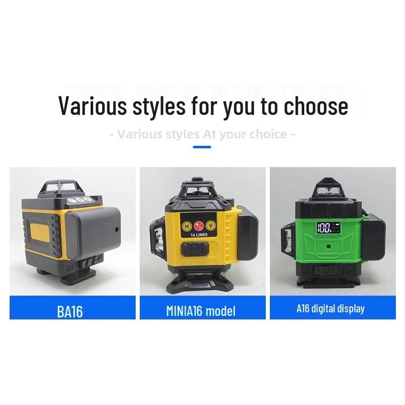 16-Line Portable Digital Laser Level for High-Precision Ground and Wall Leveling