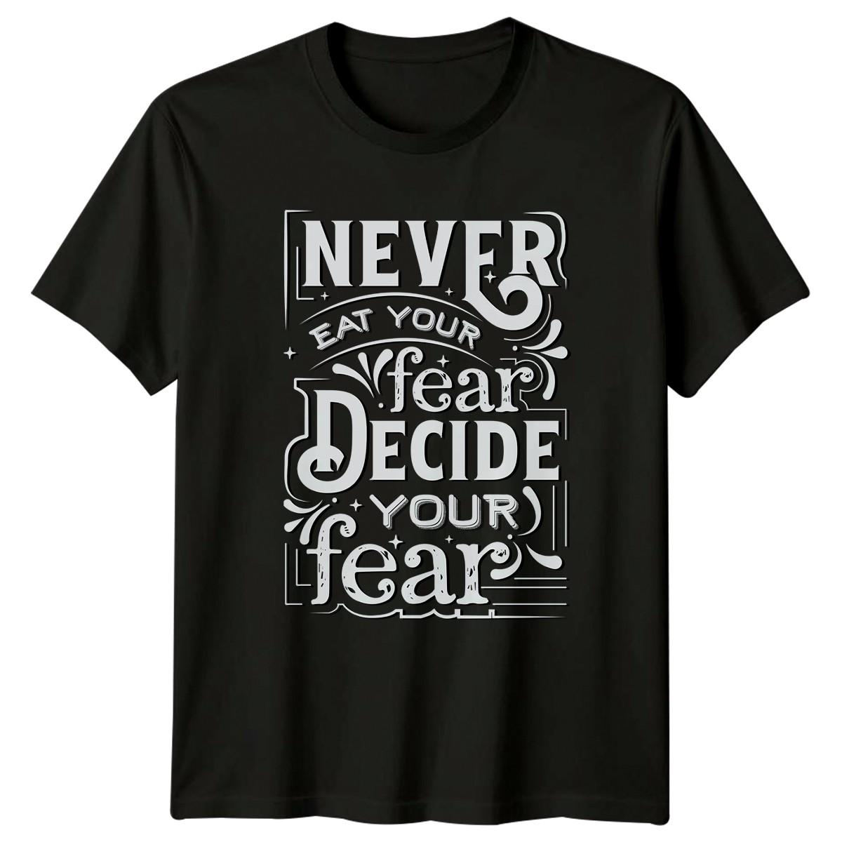Never Eat Your Fear Decide Your T-Shirt Inspirational Quotes Motivation Birthday XXL