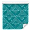 Wallpaper Geometric Rhombuses Turquoise, Center Turquoise 50x1000