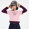 Girls' Bow Faux Two-Piece Long Sleeve T-Shirt