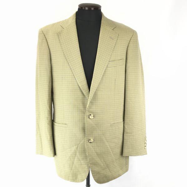 

USED/Made in Japan RALPH LAUREN Checkered Blazer Tailored Jacket L Men Beige Single Vent CHAPS