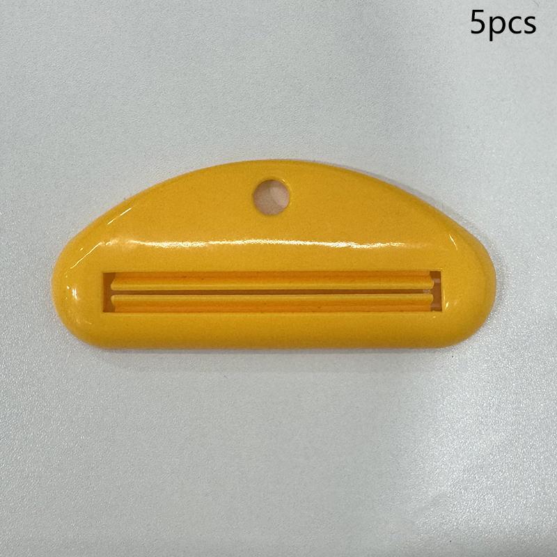 

5 шт. Многофункциональный ручной дозатор зубной пасты, выдавливатель тюбика крема, ванная комната, выдавливающий зажим для пасты, выдавливающий зажим жёлтый