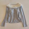 Women's French-Inspired Long-Sleeve Modal Cotton Homewear with Chest Pads