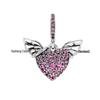 S925 Silver Heart Necklace with Pink Diamond Pendant - Luxury Women's Clavicle Chain