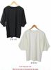 Japanese Korean Summer Women's Hollow Sleeve Patchwork Loose T-shirt