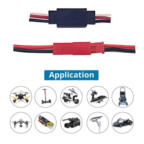 PENGLIN 50-Piece JST Connector Kit with Servo Plugs, Male/Female Connectors, Crimp Pins, Wire Extension Cables, and Crimping Tool for JST, SYP, Futaba