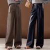Damen High-Waist Wide-Leg Lammlederhose - Herbst/Winter 2025 Trend