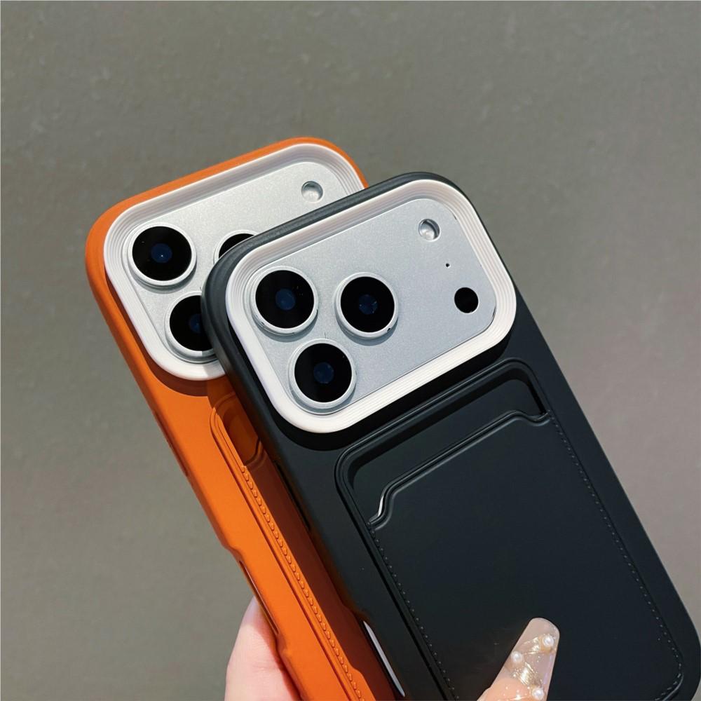 Luxury Liquid Soft Card Wallet Case For iPhone 17 Air 16 15 14 13 12 11 Pro Max Plus 17Pro Shockproof Armor Bright Bumper Cover