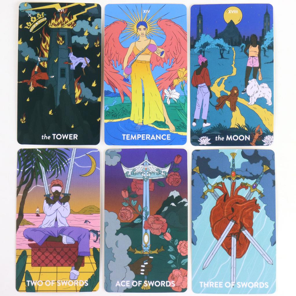 Neoterisches Feminines Tarot-Deck 10,3*6cm – 78 Stück Moderne Randlose Tarotkarten