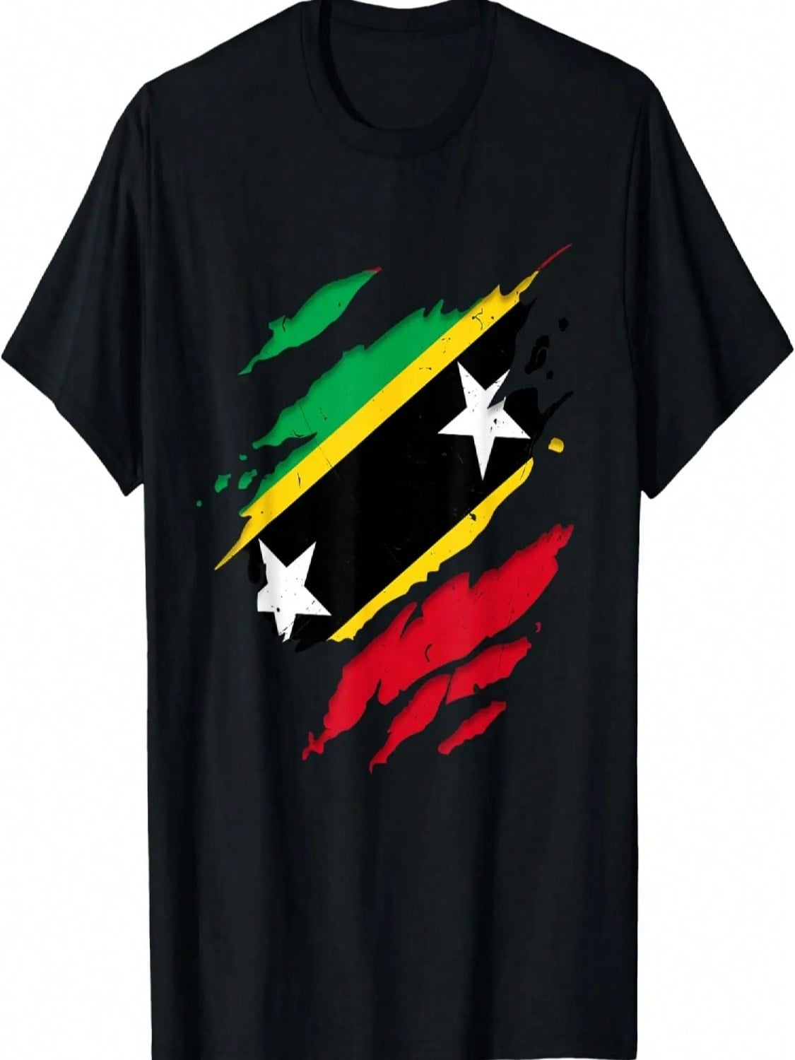 Proud Kittians Shirts Torn Ripped Saint Kitts And Nevis Flag T-Shirt S