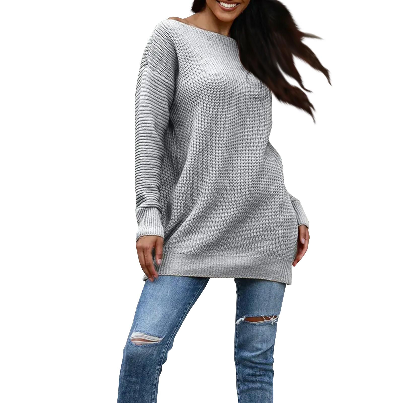 

Women s Fashion Loose Casual Strapless Knitted Sweater S