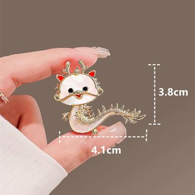 Cartoon Imitation Shell Drachen Brosche Für Frauen Chinesische Sternzeichen Drache Emaille Pins Niedlichen Tier Abzeichen Geburtstag Schmuck Geschenk