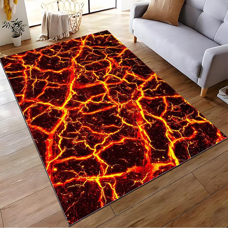 Flame Style Printed Carpet for Home Decor Suitable for Use As an Anti-slip Game Mat for Living Room and Bedroom Sofas