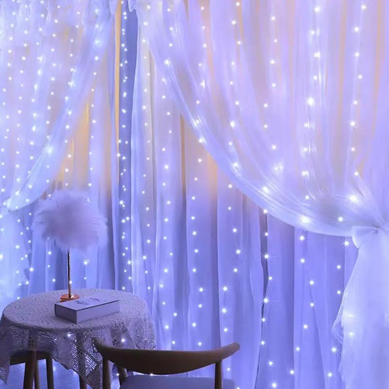 Christmas Lights LED Fairy String Curtain Lights 8 Mode Remote USB Festoon Christmas Decor For Home Holiday  Year Lamp