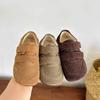Korean Children's Birkenstocks, Boys' Winter Velvet Casual Shoes, Velcro Retro Girls' Two Cotton Shoes, Warm and Non-slip