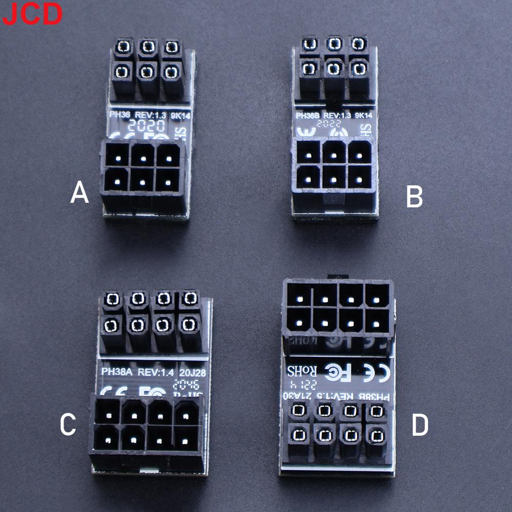 JCD Graphics Card Power Supply Adapter Elbow 180°, GPU PSU Steering Connector PCI-E 6Pin 8Pin Rotating Wiring Artifact Solution
