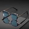 Retro Style Steampunk Metal Men's Sunglasses European and American Personality Box Small Frame Sunglasses Women's High Sense