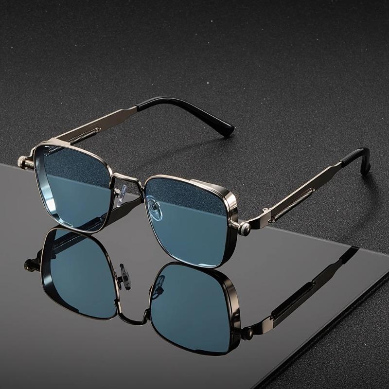 Retro Style Steampunk Metal Men's Sunglasses European and American Personality Box Small Frame Sunglasses Women's High Sense