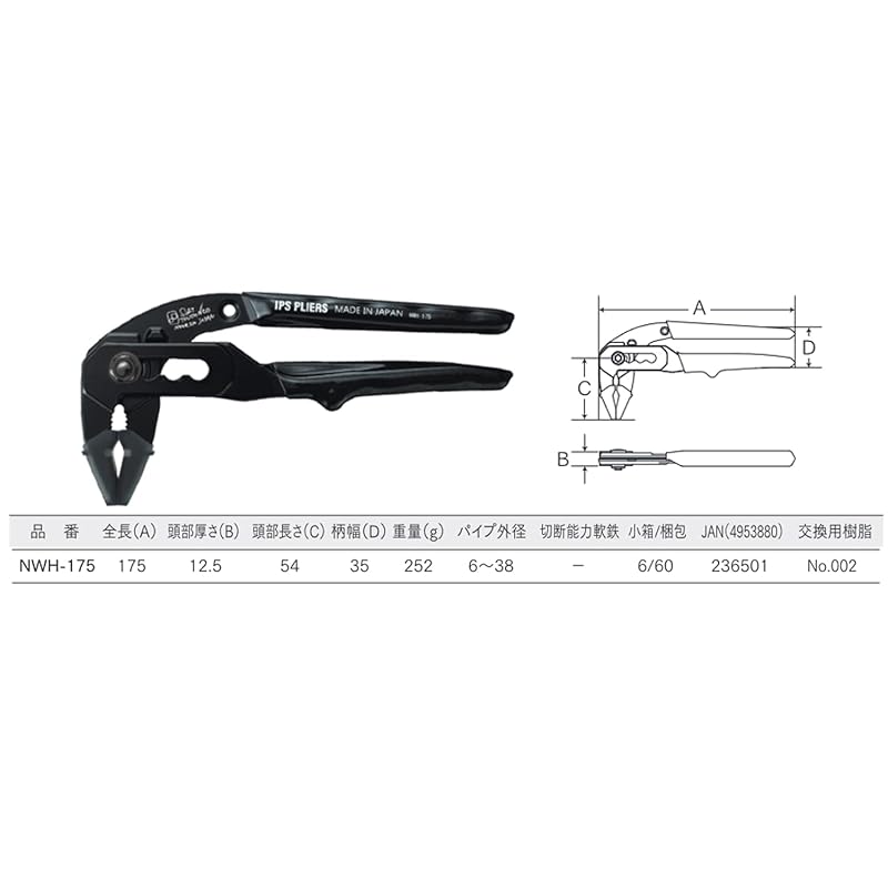 IPS Soft Touch NEO Water Pump Pliers 175mm NWH-175 - An unconventional evolution of the Soft Touch series