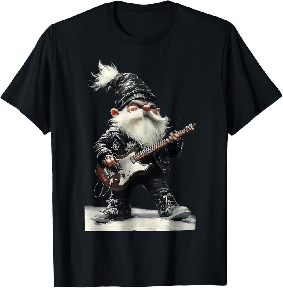 Punk Rock gnome Playing Electric Guitar T-Shirt Unisex T-Shirt XXL
