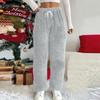 Womens Plush Pajamas Pants Fall Winter Fashion Warm Fleece Sweatpant Drawstring Elastic Waist Home Trouser